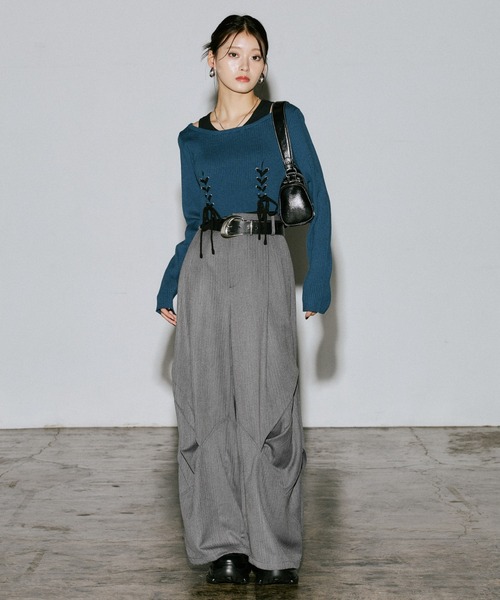 PAGEBOY（ページボーイ）の「バイアスタックパンツ2（その他パンツ・レディース・チェック/ブラック/チャコールグレー・FREE）」の16枚目の写真