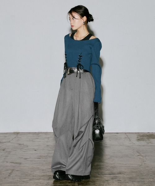 PAGEBOY（ページボーイ）の「バイアスタックパンツ2（その他パンツ・レディース・チェック/ブラック/チャコールグレー・FREE）」の18枚目の写真