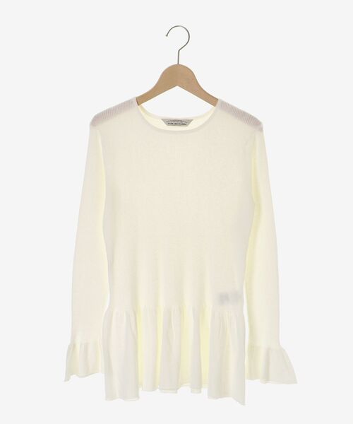 le.coeur blanc（ルクールブラン）の「TORRAZZO DONNA フリルデザインニット（ニット/セーター・レディース・ホワイト/ブラック/ブラウン・38）」の4枚目の写真