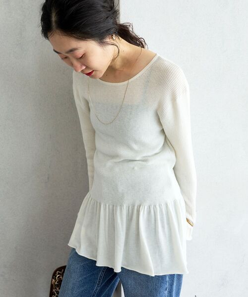 le.coeur blanc（ルクールブラン）の「TORRAZZO DONNA フリルデザインニット（ニット/セーター・レディース・ホワイト/ブラック/ブラウン・38）」の8枚目の写真