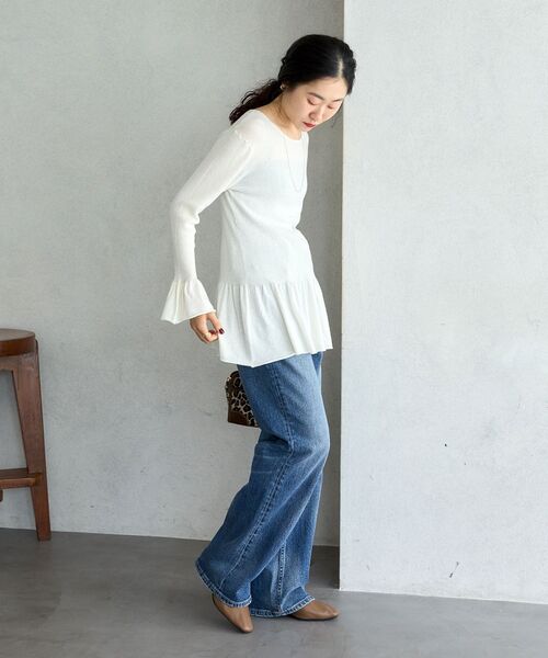 le.coeur blanc（ルクールブラン）の「TORRAZZO DONNA フリルデザインニット（ニット/セーター・レディース・ホワイト/ブラック/ブラウン・38）」の16枚目の写真