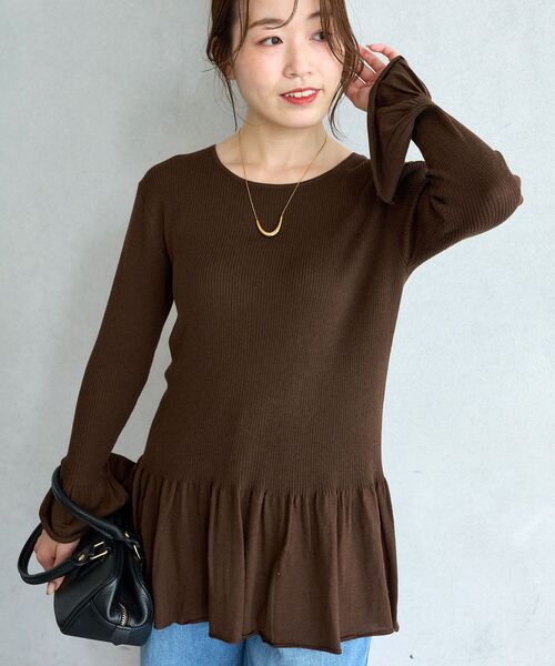 le.coeur blanc（ルクールブラン）の「TORRAZZO DONNA フリルデザインニット（ニット/セーター・レディース・ホワイト/ブラック/ブラウン・38）」の19枚目の写真