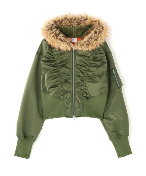 ROYAL FLASH(ロイヤルフラッシュ)の「MITSUKI/ミツキ/DESIGN RIB N-2B JACKET(その他アウター・レディース・カーキ/ブラック・F)」の2枚目の写真