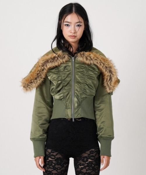 ROYAL FLASH(ロイヤルフラッシュ)の「MITSUKI/ミツキ/DESIGN RIB N-2B JACKET(その他アウター・レディース・カーキ/ブラック・F)」の17枚目の写真