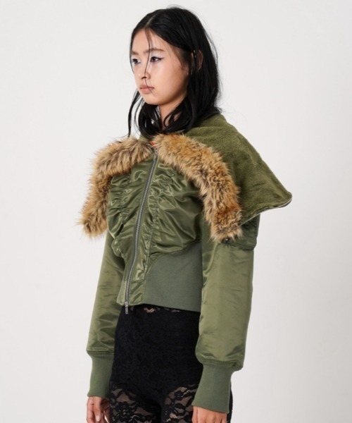 ROYAL FLASH(ロイヤルフラッシュ)の「MITSUKI/ミツキ/DESIGN RIB N-2B JACKET(その他アウター・レディース・カーキ/ブラック・F)」の18枚目の写真