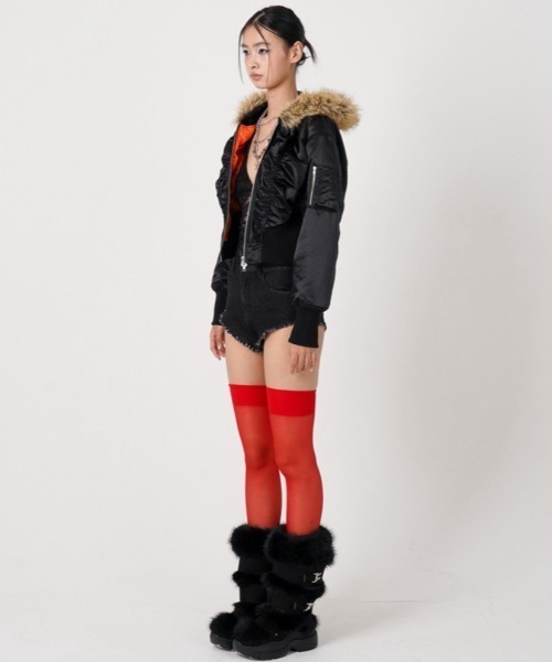 ROYAL FLASH(ロイヤルフラッシュ)の「MITSUKI/ミツキ/DESIGN RIB N-2B JACKET(その他アウター・レディース・カーキ/ブラック・F)」の11枚目の写真
