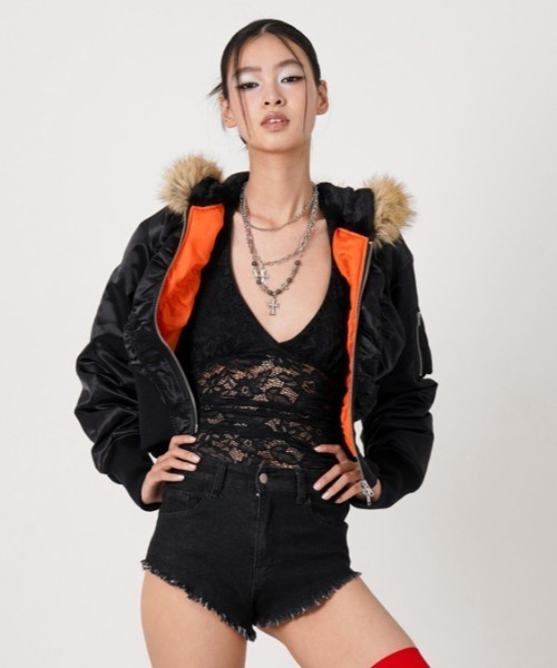 ROYAL FLASH(ロイヤルフラッシュ)の「MITSUKI/ミツキ/DESIGN RIB N-2B JACKET(その他アウター・レディース・カーキ/ブラック・F)」の8枚目の写真
