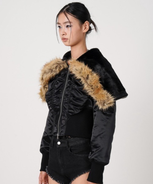 ROYAL FLASH(ロイヤルフラッシュ)の「MITSUKI/ミツキ/DESIGN RIB N-2B JACKET(その他アウター・レディース・カーキ/ブラック・F)」の4枚目の写真