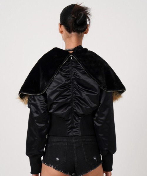 ROYAL FLASH(ロイヤルフラッシュ)の「MITSUKI/ミツキ/DESIGN RIB N-2B JACKET(その他アウター・レディース・カーキ/ブラック・F)」の5枚目の写真