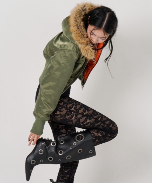 ROYAL FLASH(ロイヤルフラッシュ)の「MITSUKI/ミツキ/DESIGN RIB N-2B JACKET(その他アウター・レディース・カーキ/ブラック・F)」の21枚目の写真