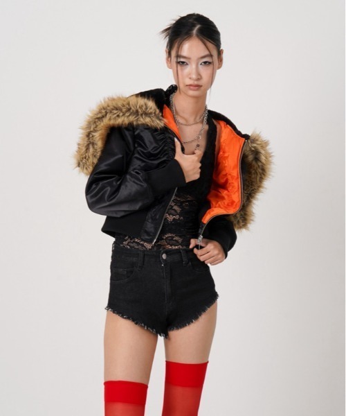 ROYAL FLASH(ロイヤルフラッシュ)の「MITSUKI/ミツキ/DESIGN RIB N-2B JACKET(その他アウター・レディース・カーキ/ブラック・F)」の7枚目の写真
