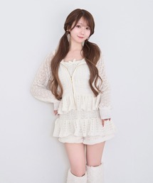 Crochet knit hoodie pants set