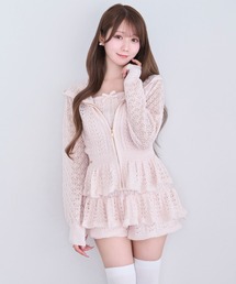 Crochet knit hoodie pants set
