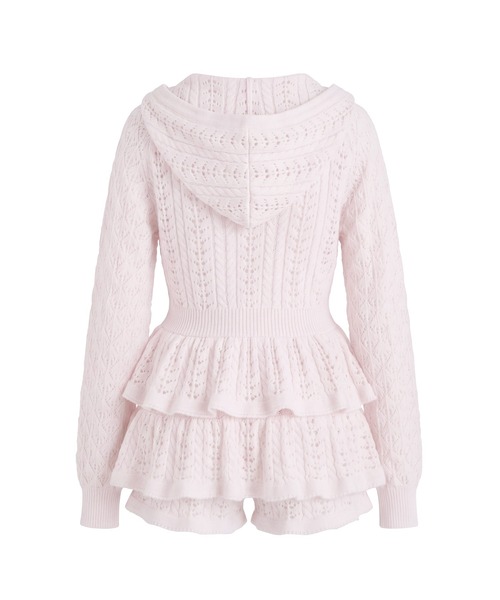 Rose Muse（ロゼミューズ）の「Crochet knit hoodie pants set（セットアップ・レディース・オフホワイト/ピンク・FREE）」の17枚目の写真