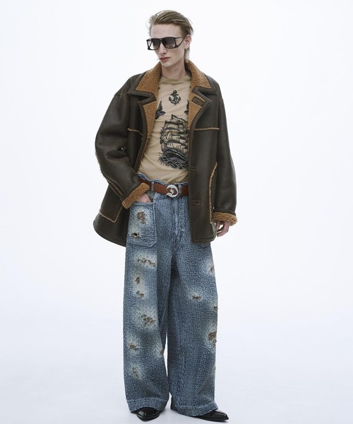 DAIRIKU(ダイリク)の「DAIRIKU / ダイリク "BORO" Denim Sailor Pants(デニムパンツ・メンズ・ブルー系その他・MEDIUM)」の3枚目の写真