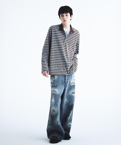 DAIRIKU(ダイリク)の「DAIRIKU / ダイリク "BORO" Denim Sailor Pants(デニムパンツ・メンズ・ブルー系その他・MEDIUM)」の5枚目の写真