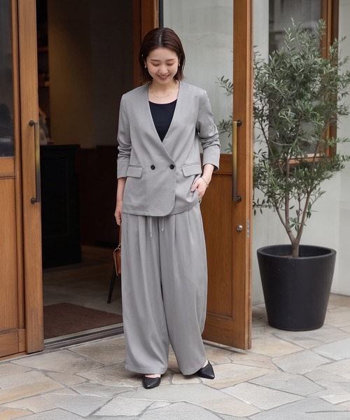 STYLE DELI(スタイルデリ)の「【セット対応】微光沢ツイルダブルジャケット(テーラードジャケット・レディース・ライトグレー/グレー系その他/ブラウン系その他/ブラック・FREE)」の19枚目の写真