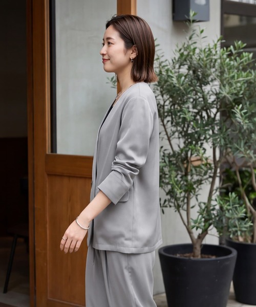 STYLE DELI(スタイルデリ)の「【セット対応】微光沢ツイルダブルジャケット(テーラードジャケット・レディース・ライトグレー/グレー系その他/ブラウン系その他/ブラック・FREE)」の20枚目の写真
