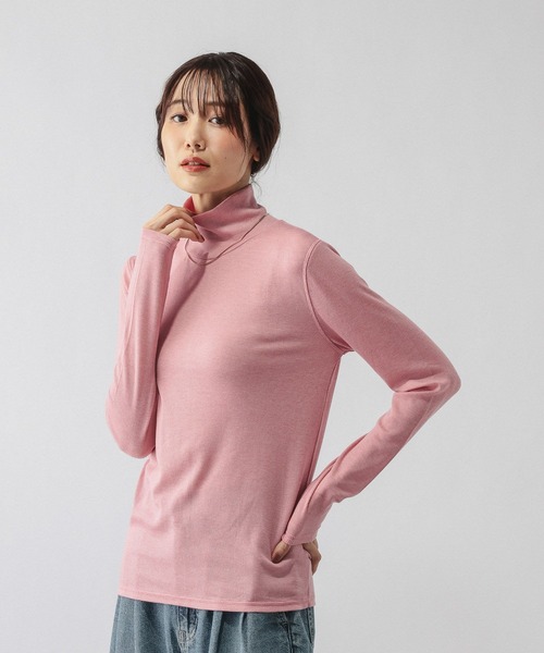 GLOBAL WORK(グローバルワーク)の「ウールテンセルハイネックプルオーバー/797335(ニット/セーター・レディース・ワインレッド/サックスブルー/グレー/フューシャピンク/グリーン系その他4/ベージュ系その他3/ホワイト/ブラック・MEDIUM/LARGE)」の7枚目の写真