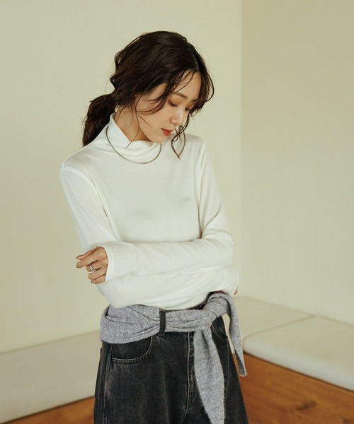 GLOBAL WORK(グローバルワーク)の「ウールテンセルハイネックプルオーバー/797335(ニット/セーター・レディース・ワインレッド/サックスブルー/グレー/フューシャピンク/グリーン系その他4/ベージュ系その他3/ホワイト/ブラック・MEDIUM/LARGE)」の15枚目の写真