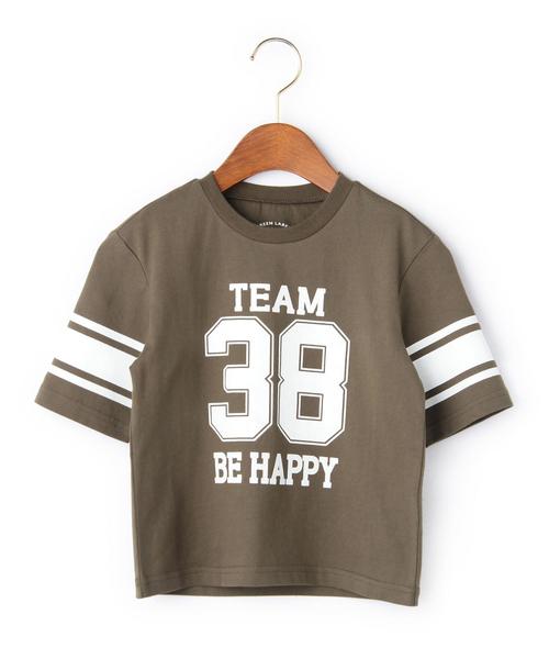 green label relaxing（グリーンレーベルリラクシング）の「【KIDS】オーガニックコットン BIGナンバリングプリント Tシャツ 5L◆（Tシャツ/カットソー・キッズ・オフホワイト/オリーブ・105/135/95/125/115）」の4枚目の写真