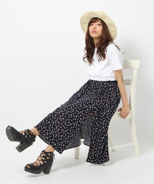 Heather（ヘザー）の「コバナガラスリットスカート　717086（スカート・レディース・ネイビー/オフホワイト・FREE）」の9枚目の写真