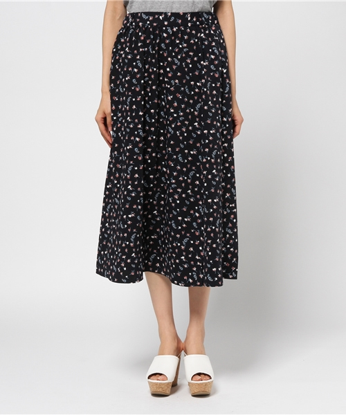 Heather（ヘザー）の「コバナガラスリットスカート　717086（スカート・レディース・ネイビー/オフホワイト・FREE）」の4枚目の写真