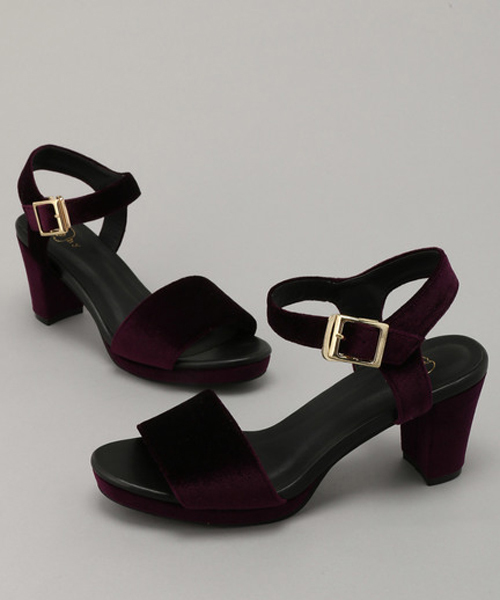 E hyphen world gallery（イーハイフンワールドギャラリー）の「ベロアサンダル（サンダル・レディース・パープル/ブラック/ブルー・M/L/S）」の3枚目の写真