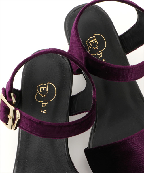 E hyphen world gallery（イーハイフンワールドギャラリー）の「ベロアサンダル（サンダル・レディース・パープル/ブラック/ブルー・M/L/S）」の6枚目の写真