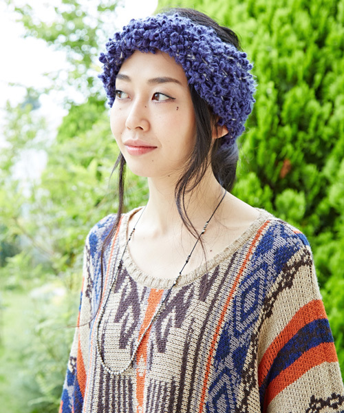 チャイハネ（チャイハネ）の「【チャイハネ】ポコポコターバン風ヘアバンド（ヘアバンド・レディース・ブラウン/ブルー/グレー・FREE）」の6枚目の写真