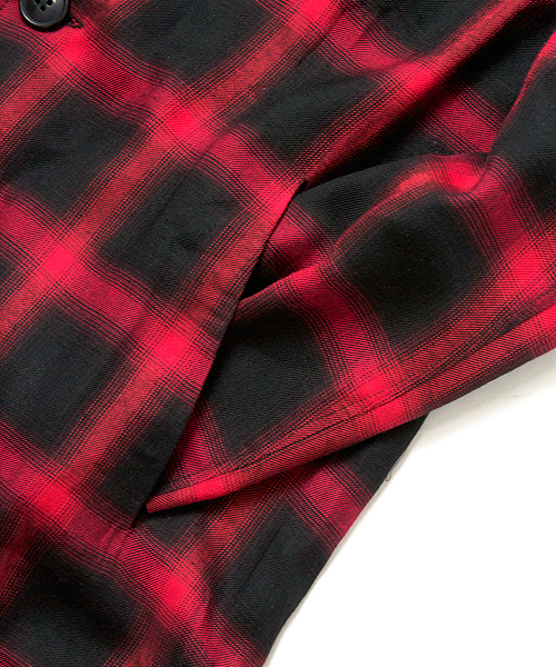 JACKROSE（ジャックローズ）の「 Luvオンブレチェックチェスターコート（シャツ/ブラウス・メンズ・ブラック/レッド・L/M）」の4枚目の写真