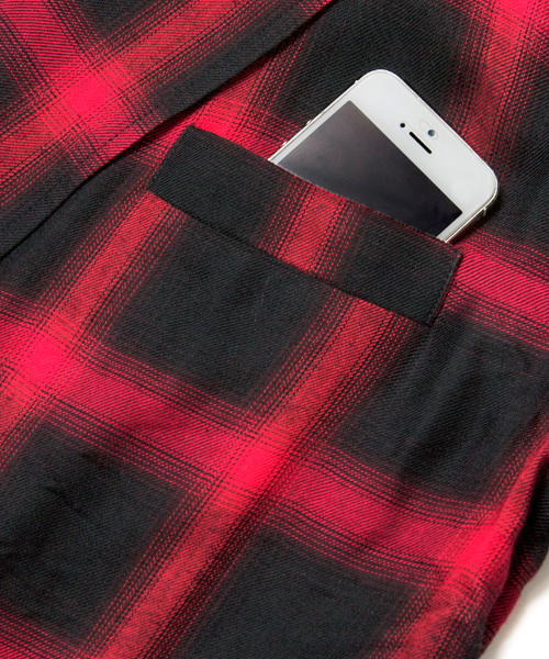 JACKROSE（ジャックローズ）の「 Luvオンブレチェックチェスターコート（シャツ/ブラウス・メンズ・ブラック/レッド・L/M）」の5枚目の写真