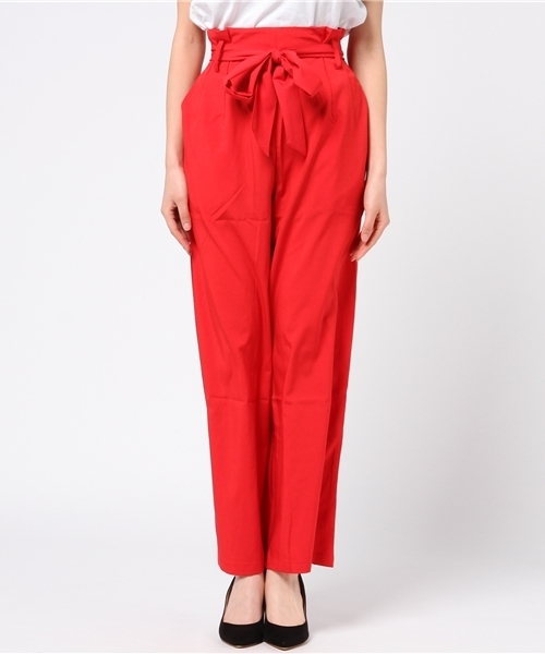 Re:EDIT（リエディ）の「ウエストリボンワイドパンツ（その他パンツ・レディース・ベージュ/マスタード/ネイビー/ホワイト/レッド/ブラック/グリーン・LARGE/SMALL/MEDIUM）」の18枚目の写真