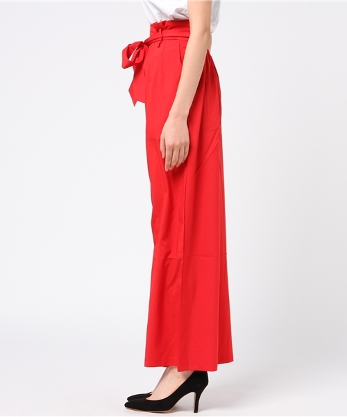 Re:EDIT（リエディ）の「ウエストリボンワイドパンツ（その他パンツ・レディース・ベージュ/マスタード/ネイビー/ホワイト/レッド/ブラック/グリーン・LARGE/SMALL/MEDIUM）」の19枚目の写真