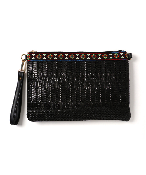 PLAIN CLOTHING（プレーンクロージング）の「2WAYチロリアンクラッチバッグ【PLAIN CLOTHING】（クラッチバッグ・レディース・ベージュ/ブラック・FREE）」の5枚目の写真