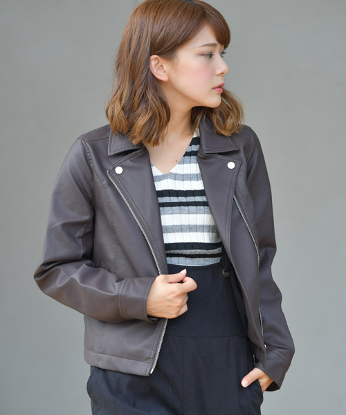 rps(アールピーエス)の「ライダースジャケット(ライダースジャケット・レディース・ブラック/ブラウン/キャメル/グレイッシュベージュ/ピンクベージュ・M)」の3枚目の写真