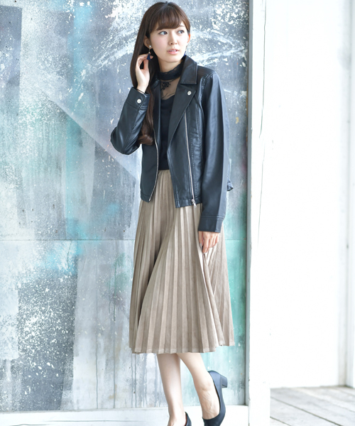 rps(アールピーエス)の「ライダースジャケット(ライダースジャケット・レディース・ブラック/ブラウン/キャメル/グレイッシュベージュ/ピンクベージュ・M)」の9枚目の写真