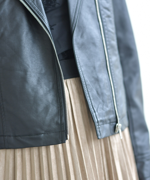 rps(アールピーエス)の「ライダースジャケット(ライダースジャケット・レディース・ブラック/ブラウン/キャメル/グレイッシュベージュ/ピンクベージュ・M)」の13枚目の写真