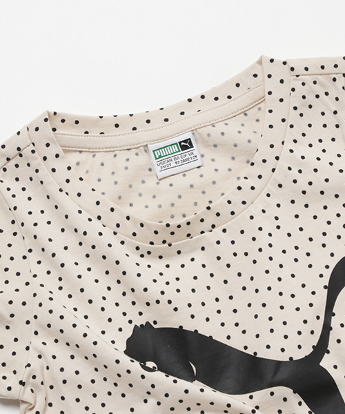 PUMA（プーマ）の「PUMA X CLASSIC TC LOGO TEE（Tシャツ/カットソー・キッズ・ベージュ・0/3/5/7）」の3枚目の写真