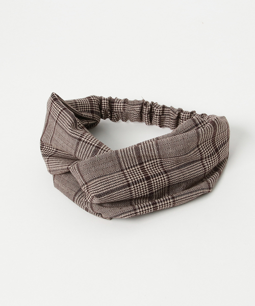 N.(N. Natural Beauty Basic)(エヌエヌナチュラルビューティーベーシック)の「チェックターバン(ヘアバンド・レディース・グレー系その他/ブラウン系その他・フリ-)」の2枚目の写真