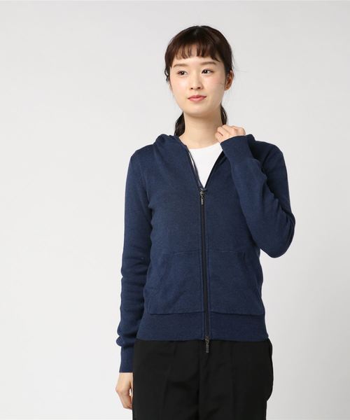 three dots（スリードッツ）の「コットンメランジ パーカ（パーカー