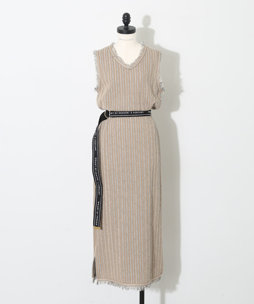 UNITED TOKYO(ユナイテッドトウキョウ)の「アセストライプワンピース(ワンピース・レディース・ベージュ/グリーン・1)」の5枚目の写真