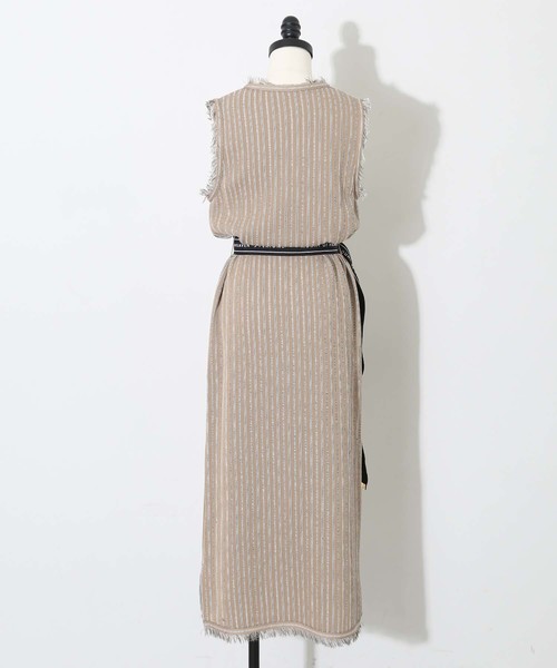 UNITED TOKYO(ユナイテッドトウキョウ)の「アセストライプワンピース(ワンピース・レディース・ベージュ/グリーン・1)」の6枚目の写真