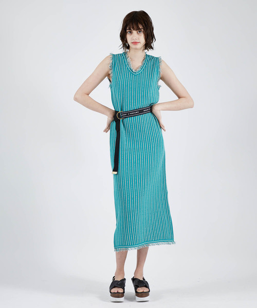 UNITED TOKYO(ユナイテッドトウキョウ)の「アセストライプワンピース(ワンピース・レディース・ベージュ/グリーン・1)」の14枚目の写真