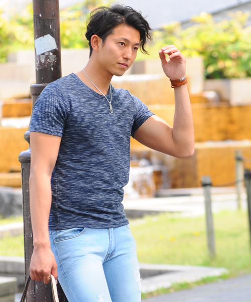 SPADE（スペード）の「【SPADE】スラブリップル クルーネック 半袖Tシャツ（Tシャツ/カットソー・メンズ・レッド/ブラック/杢グレー/ネイビー・L/LL/M）」の9枚目の写真