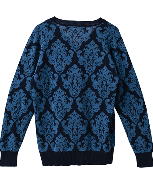 NO ID.（ノーアイディ）の「mn1761-ＣニットアラベスクＪＱ－Ｖ－Ｎプルオーバー（ニット/セーター・メンズ・ブラウン/ネイビー/ブラック×ホワイト/ブラック×ゴールド・1/2）」の19枚目の写真