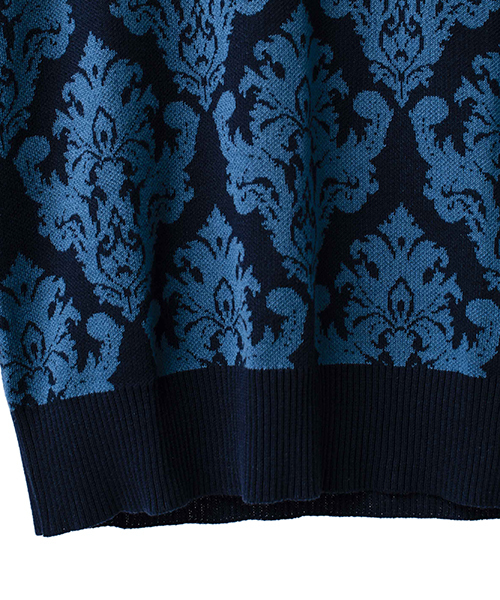 NO ID.（ノーアイディ）の「mn1761-ＣニットアラベスクＪＱ－Ｖ－Ｎプルオーバー（ニット/セーター・メンズ・ブラウン/ネイビー/ブラック×ホワイト/ブラック×ゴールド・1/2）」の22枚目の写真