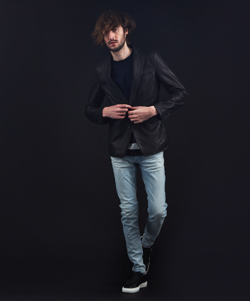 5351 POUR LES HOMMES（ゴーサンゴーイチプールオム）の「ベジタブルラムレザージャケット（テーラードジャケット・メンズ・ブラック・44(S)/46(M)/48(L)/50(XL)）」の3枚目の写真