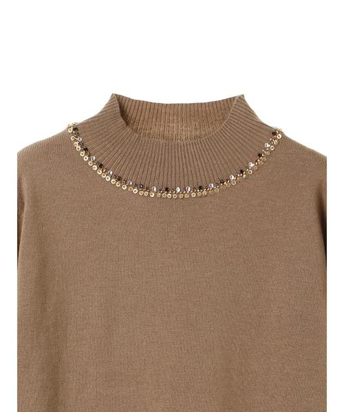 YECCA VECCA（イェッカヴェッカ）の「・ビジューハイネックニット（ニット/セーター・レディース・杢グレー/ブラック/モカ/グリーン・FREE）」の12枚目の写真