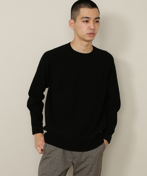 ADAM ET ROPE'（アダムエロペ）の「ストレッチウールホールガーメントクルーネックニット（ニット/セーター・メンズ・ブラック/グレー/グリーン・M/L）」の2枚目の写真